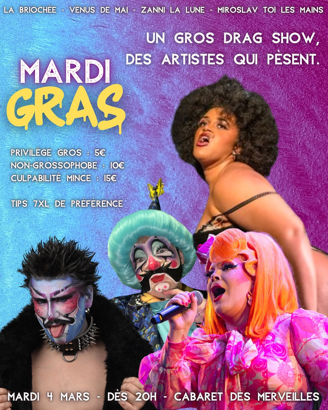 Mardis gras tous les jours : l'affiche