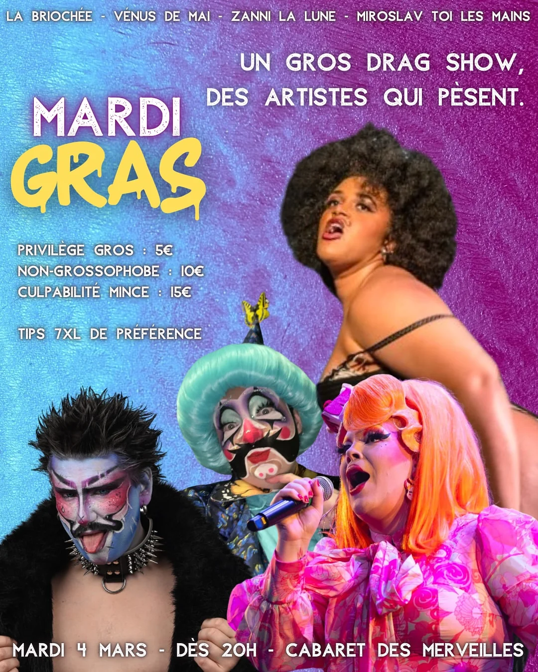 Mardis gras tous les jours : l'affiche